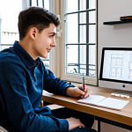 Revising Electrical Basics**

"A student, fully clothed in casual but professional attire, sits at a desk with textbooks and a tablet displaying an electrical circuit diagram. The setting is a bright, modern apartment in Paris, France. Safe for work, appropriate content, perfect anatomy, natural proportions, modest, family-friendly. High quality, professional study environment."

**