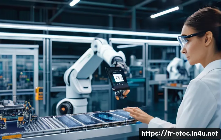 전자기술사와 무선통신 기술 사례 연구 - **Prompt:** A modern, high-tech French factory interior, showcasing 5G-enabled industrial automation...