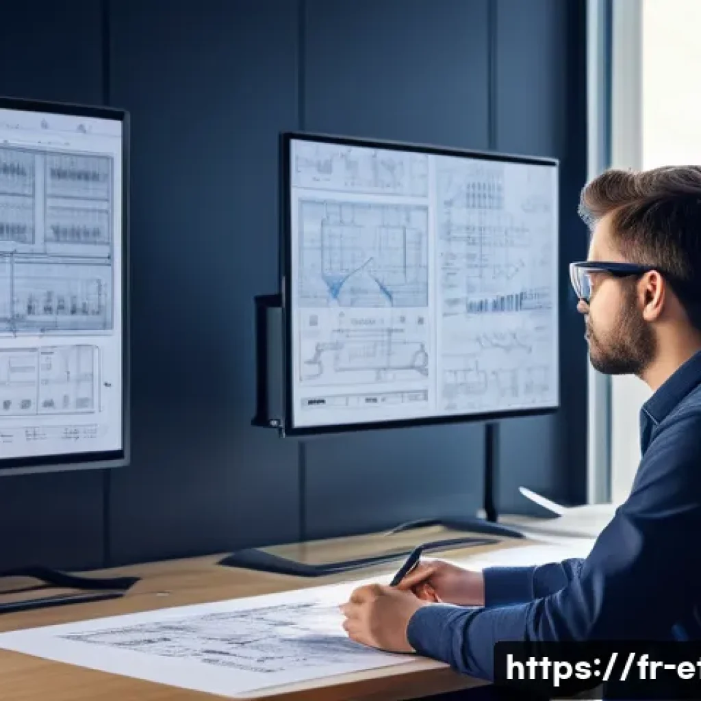 전자기술사와 관련된 인증 시험 종류 - A professional electrical engineer in a modern French office environment, wearing smart casual attir...