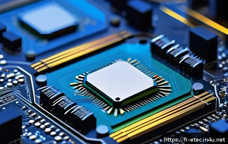 전자기술사와 관련된 전자공학 연구 사례 - A highly detailed close-up of a next-generation gallium nitride (GaN) semiconductor module integrate...