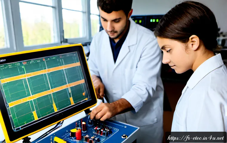 전자기술사와 실무 중심 학습 사례 연구 - Photorealistic French electronics engineering workshop, experienced certified engineer in neat work ...